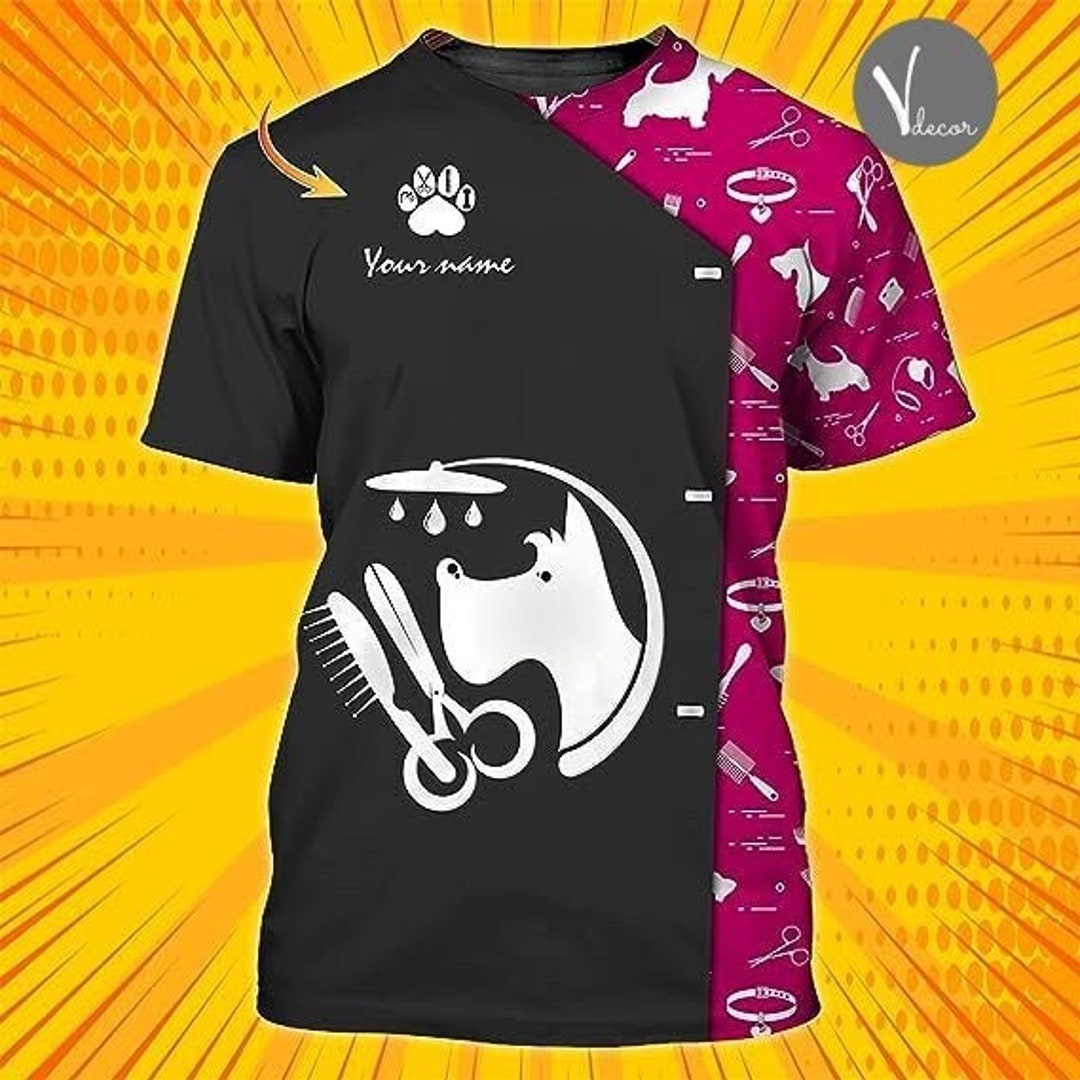 Personalized Dog Groomer 3D All Over Print Tshirt, Custom Dog Grooming
