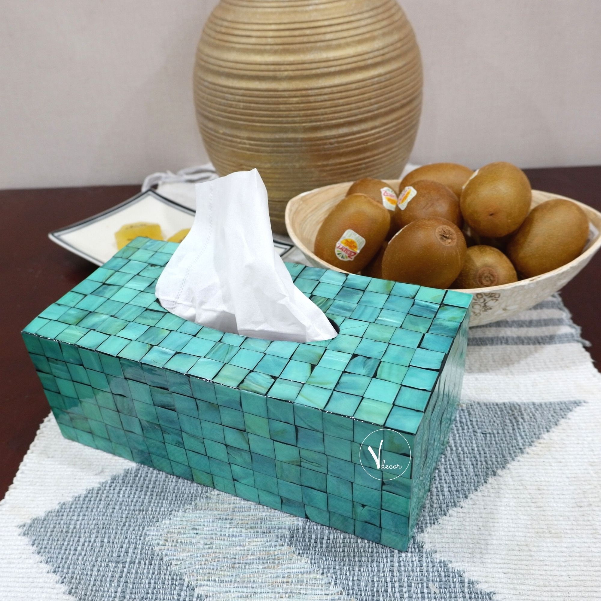 Türkis Mosaik Taschentuch Hülle Perlmutt Taschentuch | Etsy