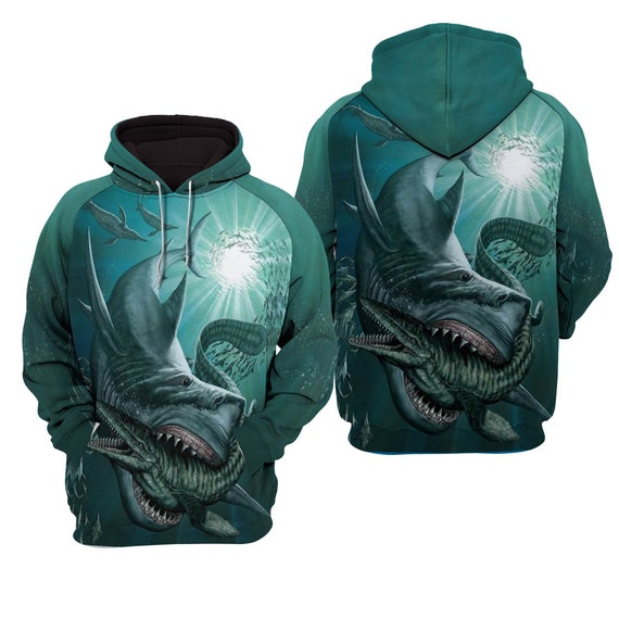 Unisex Novelty Hoodies 3D Print Megalodon Shark Pullover - Etsy