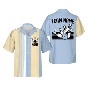 Custom Bowling Jersey Shirt with Team Name & Player Name, Personalized Retro Bowling Team Uniform, League Tournament Shirt