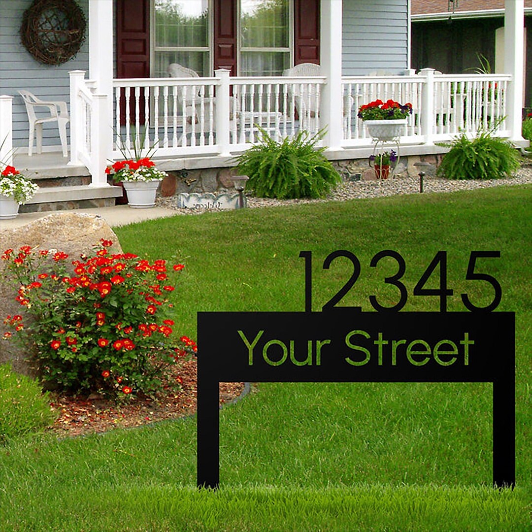 Personalized Metal Address Sign, Custom House Number and Street Name ...