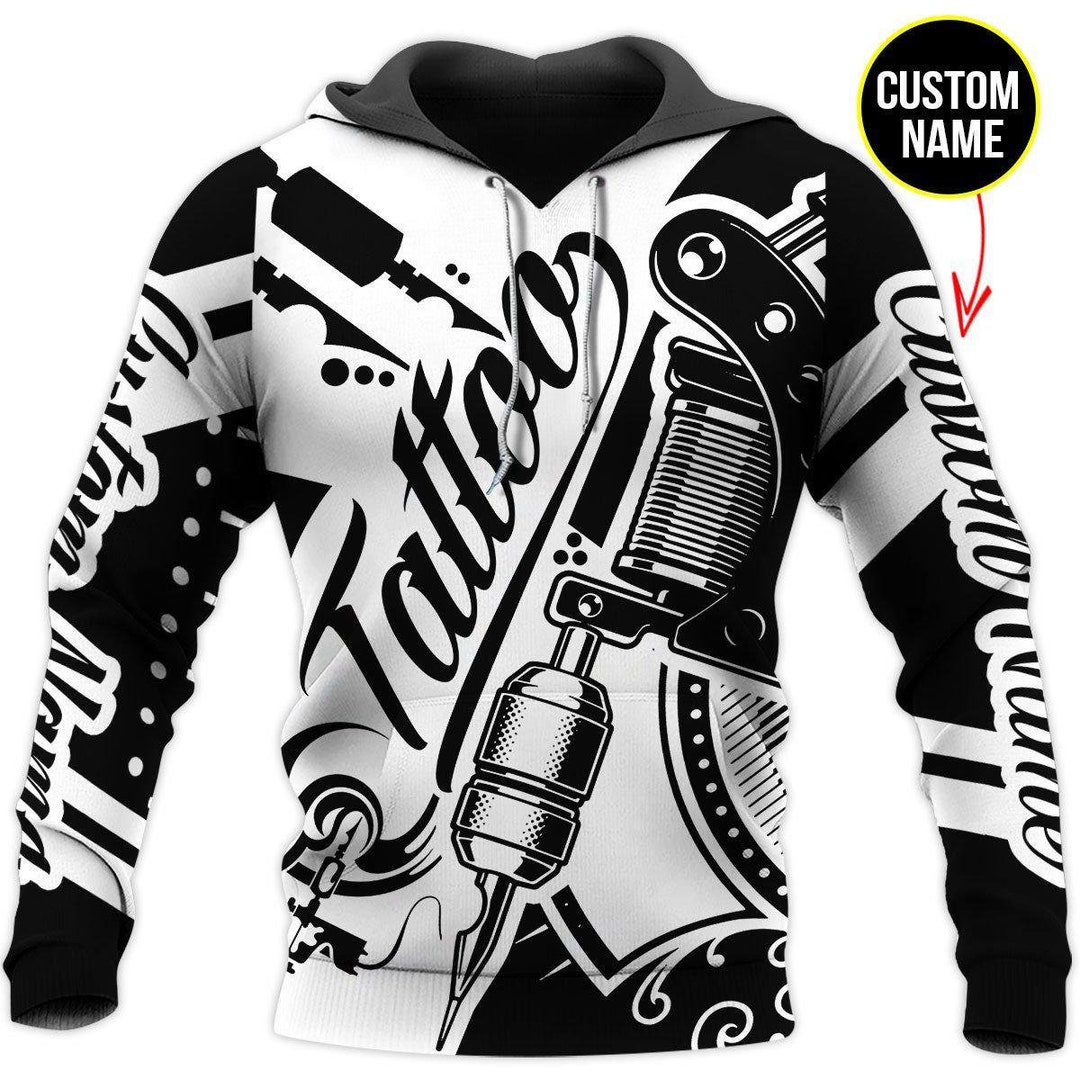 Personalized Unisex Novelty Hoodie Tattoo Pullover Sweatshirt, Tattoo