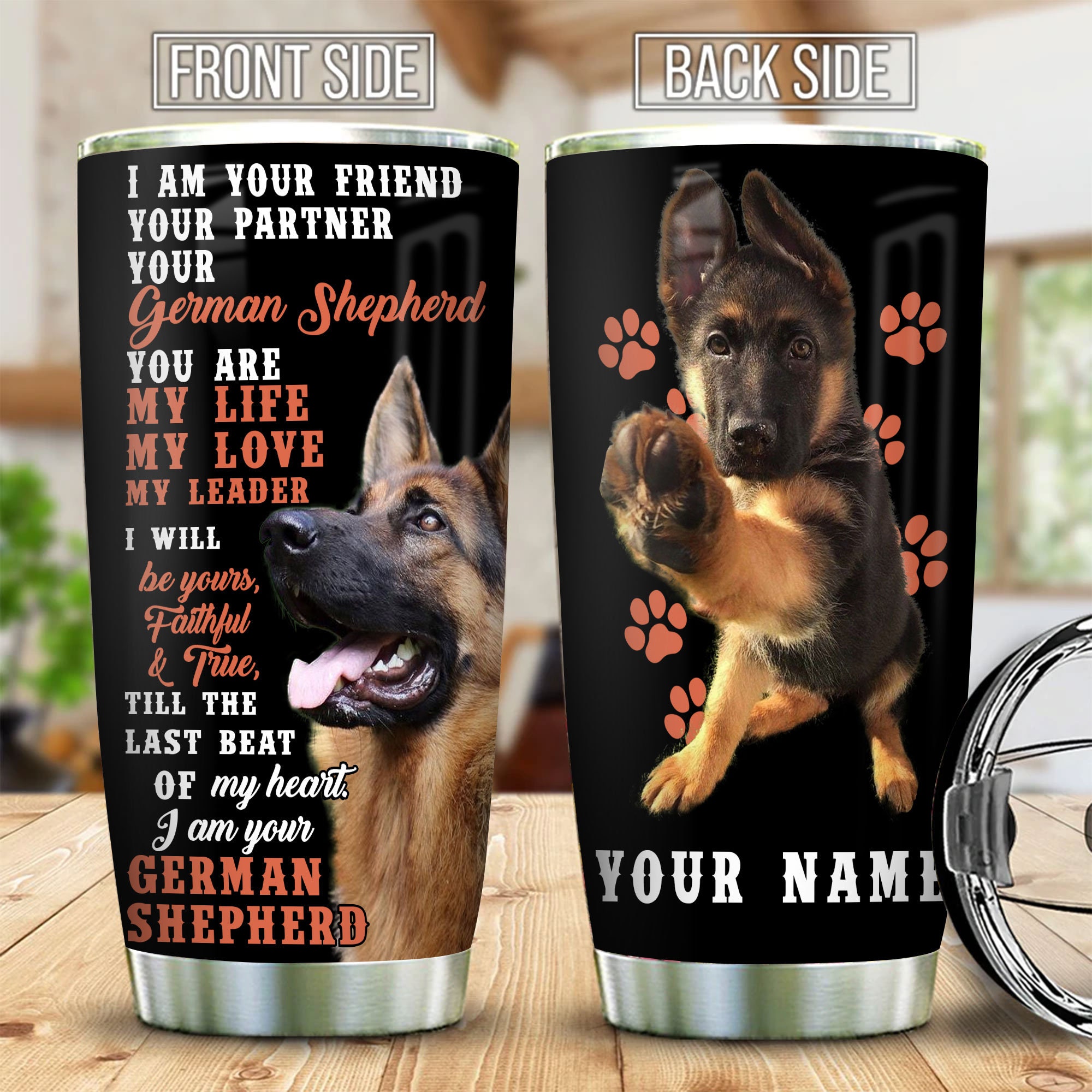 Laser Engraved Authentic YETI Rambler - GERMAN SHEPHERD