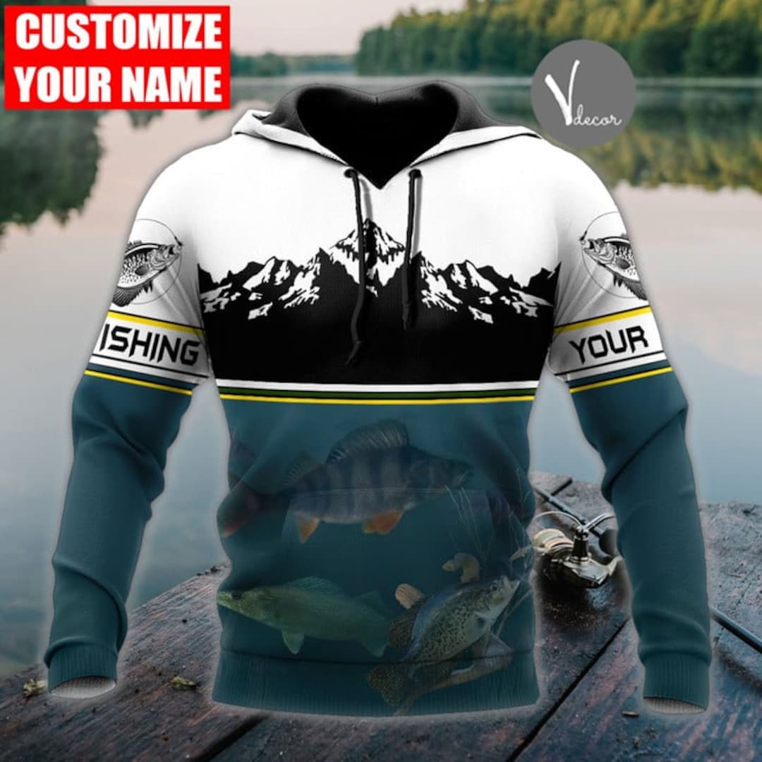 Personalized Ice Fishing Pullover Hoodie, Custom Fishing Lover Hoodie