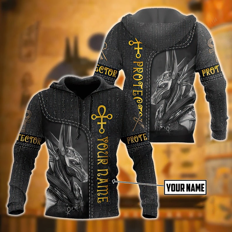 Personalized Unisex Novelty Hoodies Anubis Protector Pullover Etsy