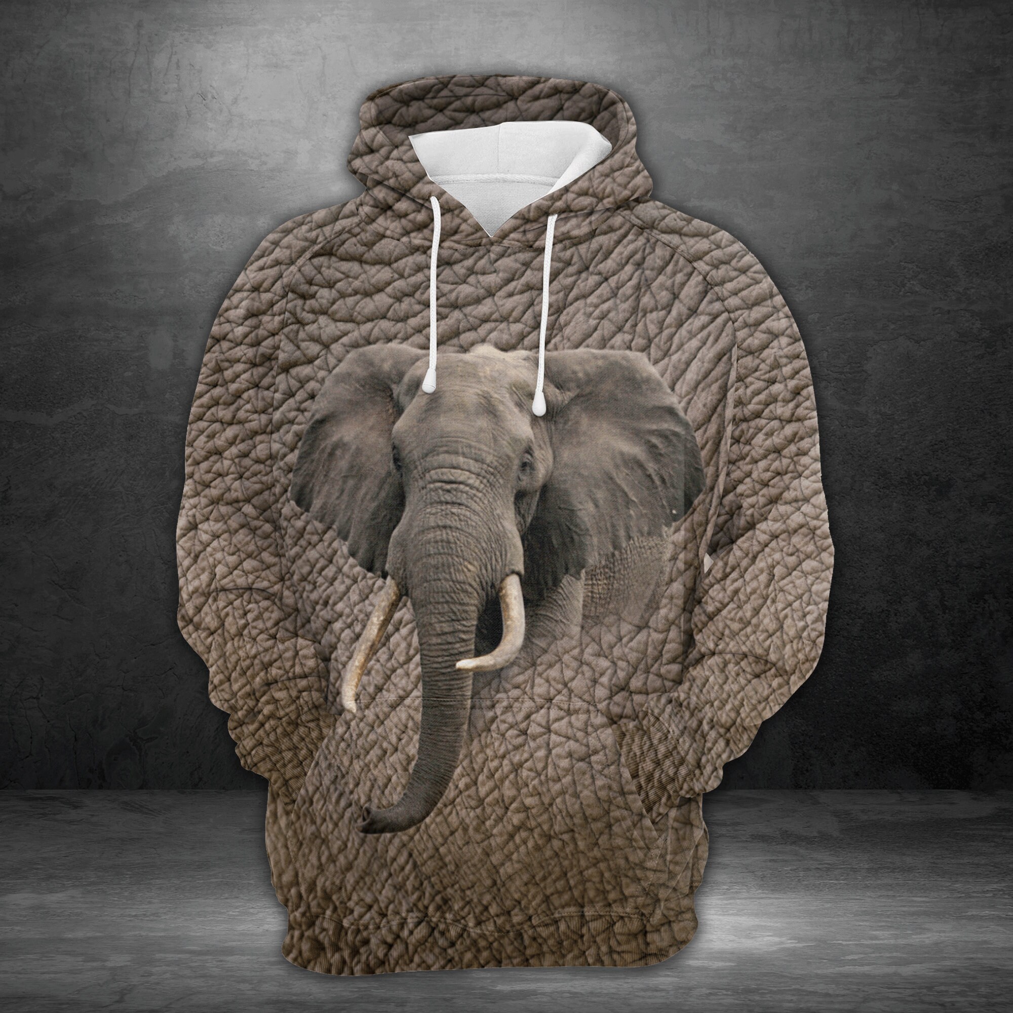 Elephant print hoodie discount