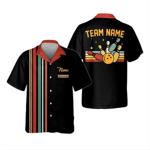 Retro Custom Bowling Jersey Shirt with Team Name & Player Name, Personalized Bowling League Shirt, Vintage Style Bowling Uniform