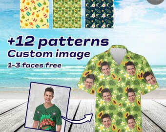 Custom Face Hawaiian Shirt, Personalized Photo Pattern Hawaiian Shirt For Men And Women,Bachelor Party Shirt, Family Hawaiian Shirt Gift