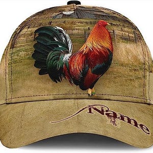 Cappellino Snapback Regolabile JLGUSA Con Gallo 3D, Poliestere Nero, Adulto