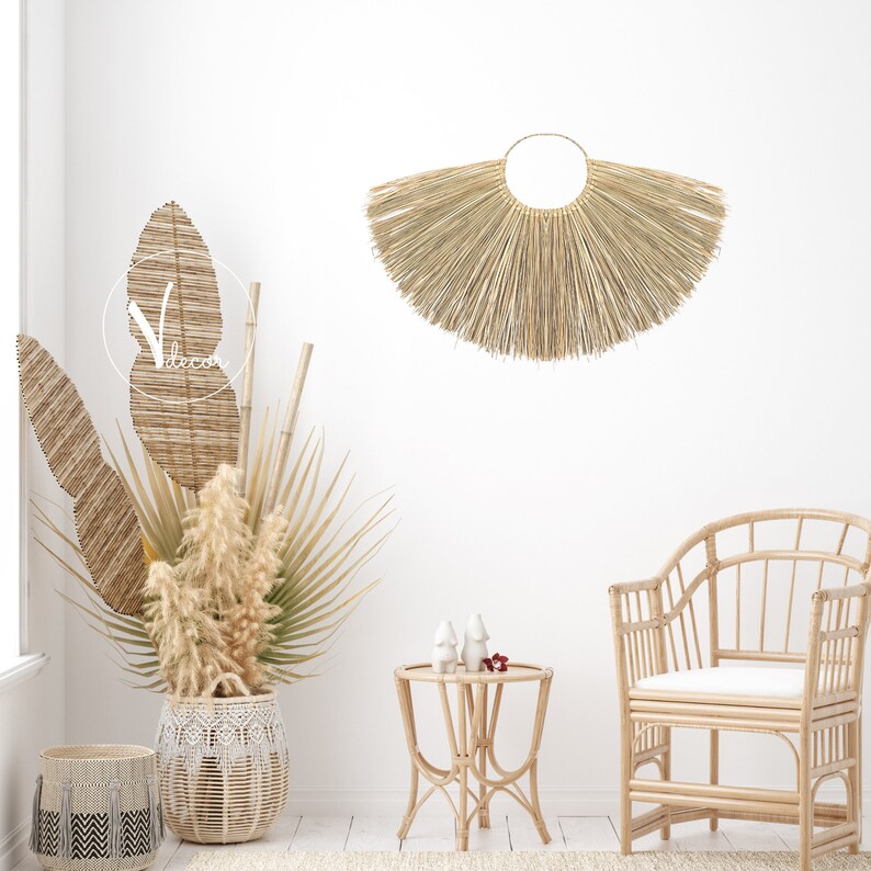 Boho Rustic Wall Hanging Wicker Boho Wall Art Rustic Wall Etsy