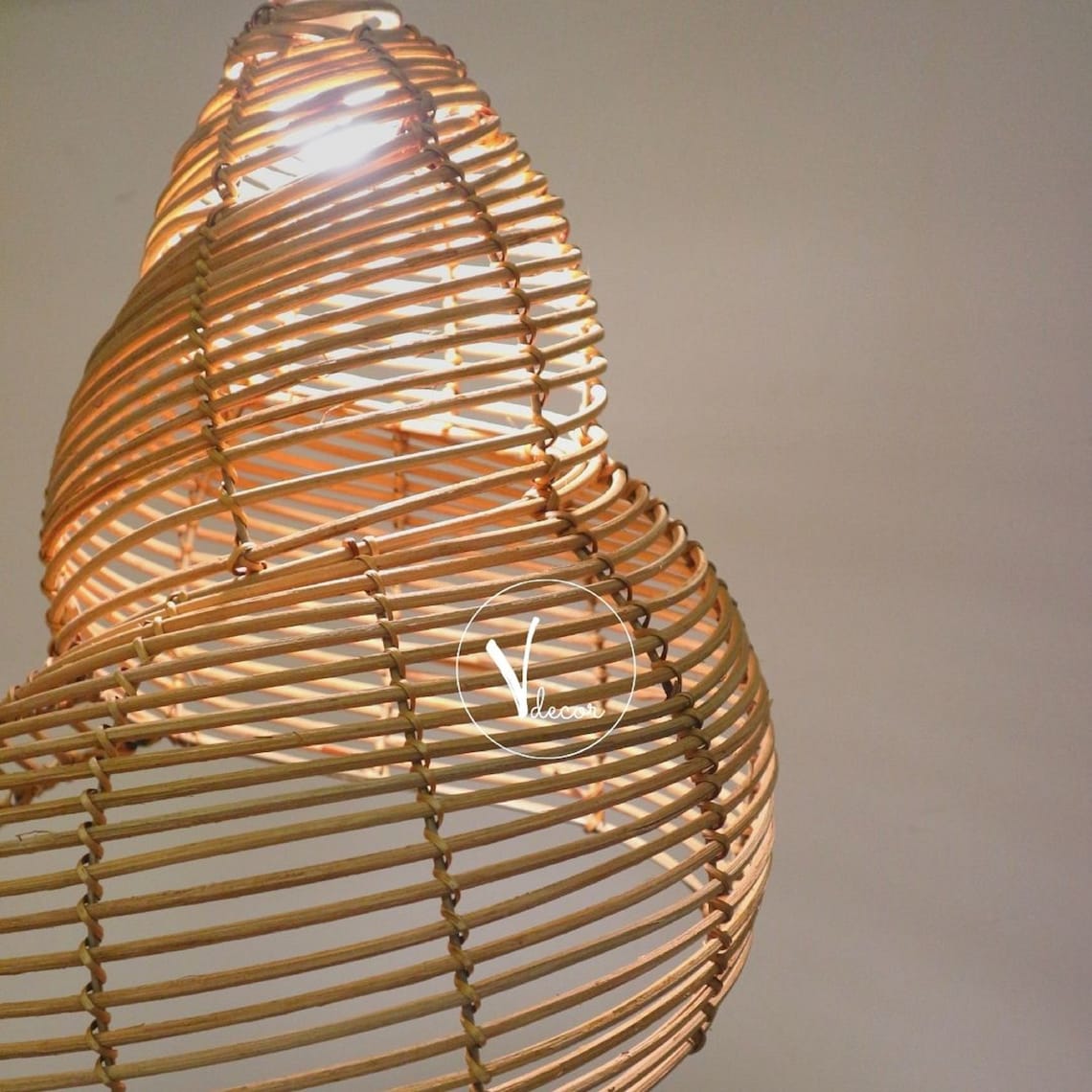 Abat-jour En Rotin Tressé Main - Déco Luminaire Style Nature Pour Salon Ou Chambre