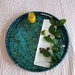Round Decorative Tray ,Turquoise Personalized Tray, handmade mother of pearl tray, serving tray kitchen accessories, 