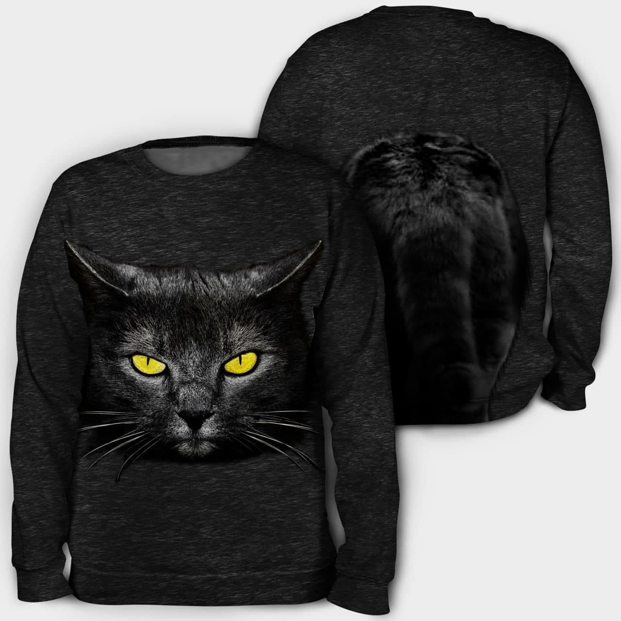 Eve BLACK CAT SWEATSHIRT 黒猫スウェット Eve BLACK CAT SWEATSHIRT 黒猫スウェット