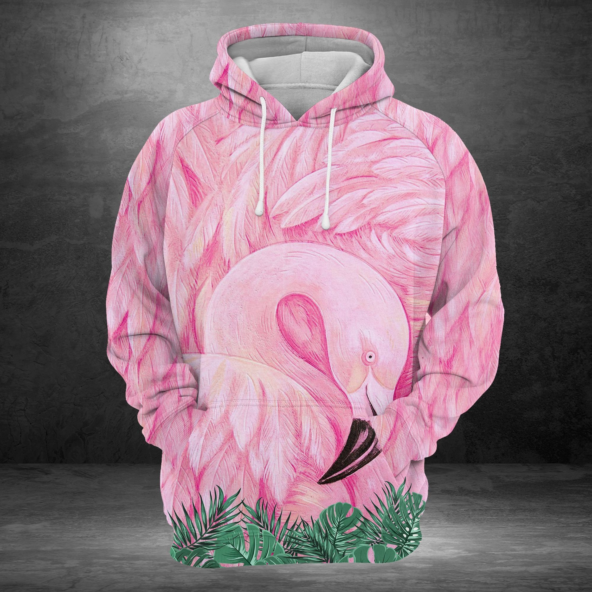 Unisex Flamingo Facade Hoodie, Flamingo Hoodie, Flamingo Lover Gift
