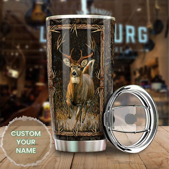 Personalized Deer Hunting Coffee Tumblers for Men Papa Grandfather Best  Bucking Poppy Ever Tumbler 2…See more Personalized Deer Hunting Coffee