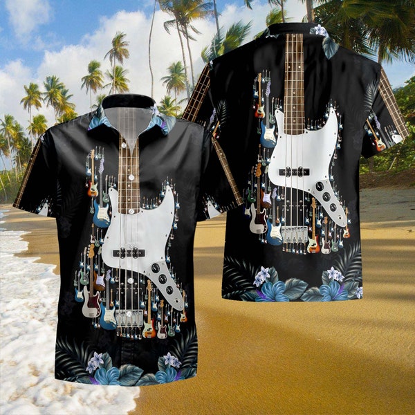 Guitar Hawaiian Shirt - Etsy