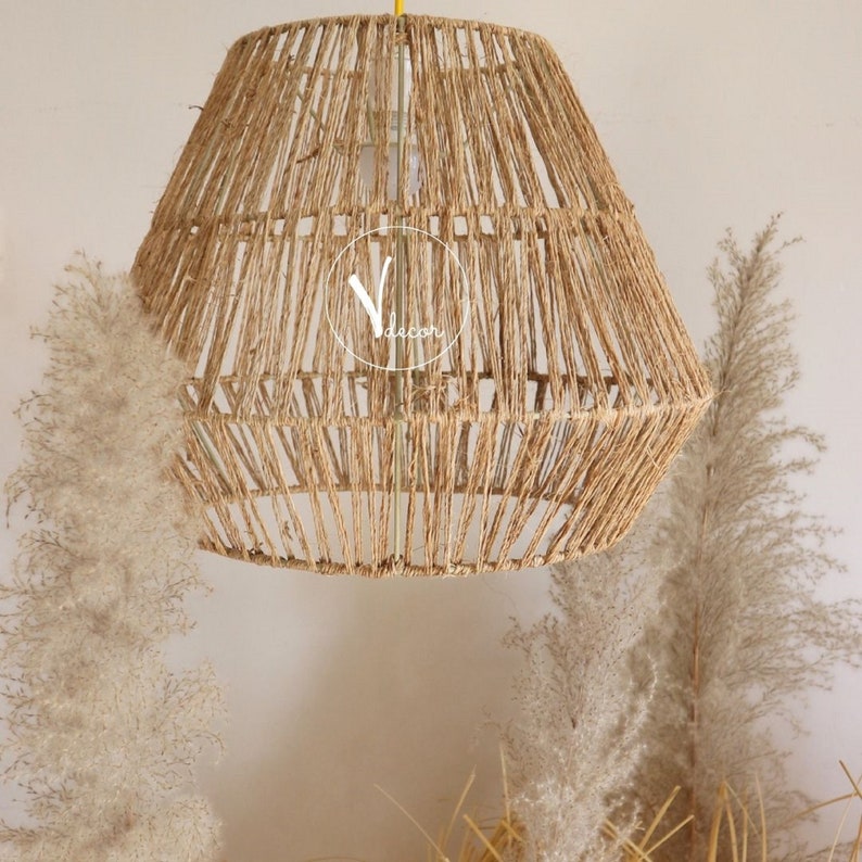 Ceiling Pendant Light Midcentury Diamond Jute Pendant/ Etsy