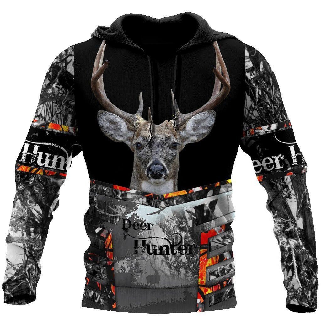 Hunting Deer Black And Gray Sweatshirt Hoodie, Deer Hunter Hoodie, Hunter Sweatshirt, Deer Hunting Hoodie, Hunting Sweatshirt, Hunting Gift