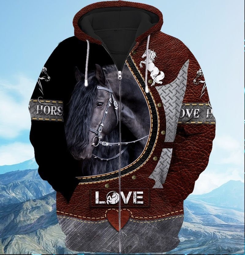 Love Horse Dark Brown Sweatshirt Hoodie Horse Lover Hoodie Horse Pullover Horse Sweatshirt Animal Hoodie Animal Pullover Animal Gift Etsy UK