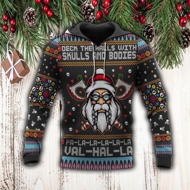 Viking Merry Xmas Hoodie Sweatshirt, Viking Hoodies, Christmas Viking Sweatshirt, Hoodie for Man, Women, Christmas Gift For Him or Her