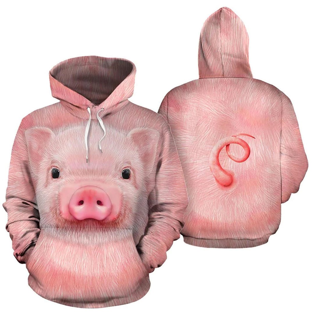 Pig Hand Drawn Pattern Print Women Crewneck Sweatshirt