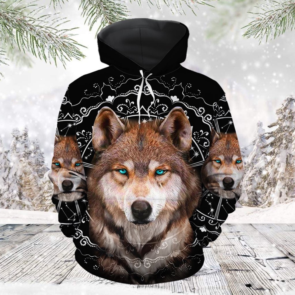 Unisex Awesome Wolf Hoodie, Animal Hoodie, Animal Gift, Wolf Gift