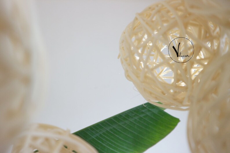 5pc Decorative Rattan Balls Rustic Wedding and Party Decor Etsy