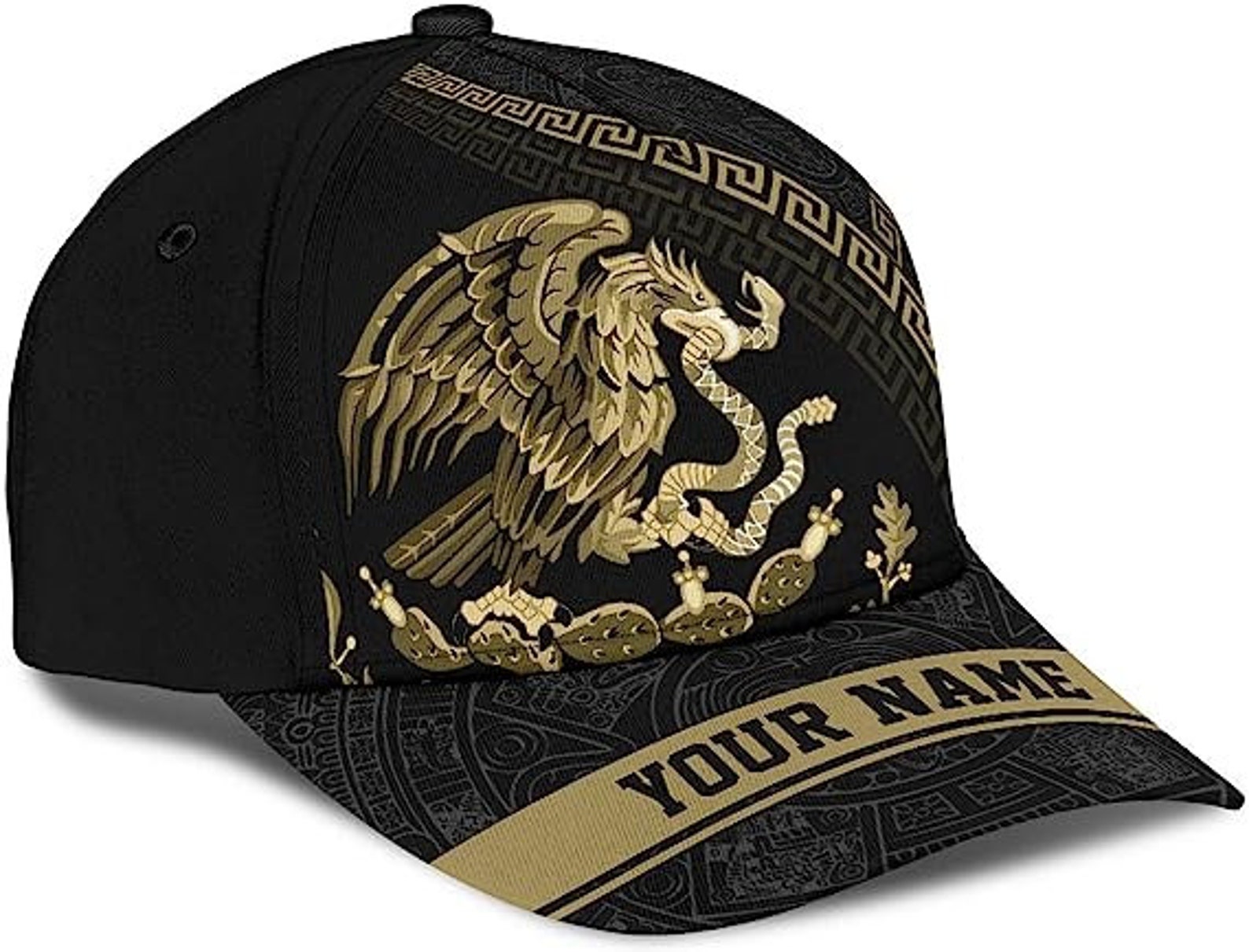 Personalized Mexico Gold Baseball Cap, Custom Adjustable 3D Printed ...