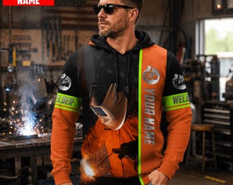 Personalized Welder Sweatshirt Hoodie, Welder Worker Lover Sweatshirt, Job Lover Clothing,Gift For Him,Father's Day Gift, Welder Gift