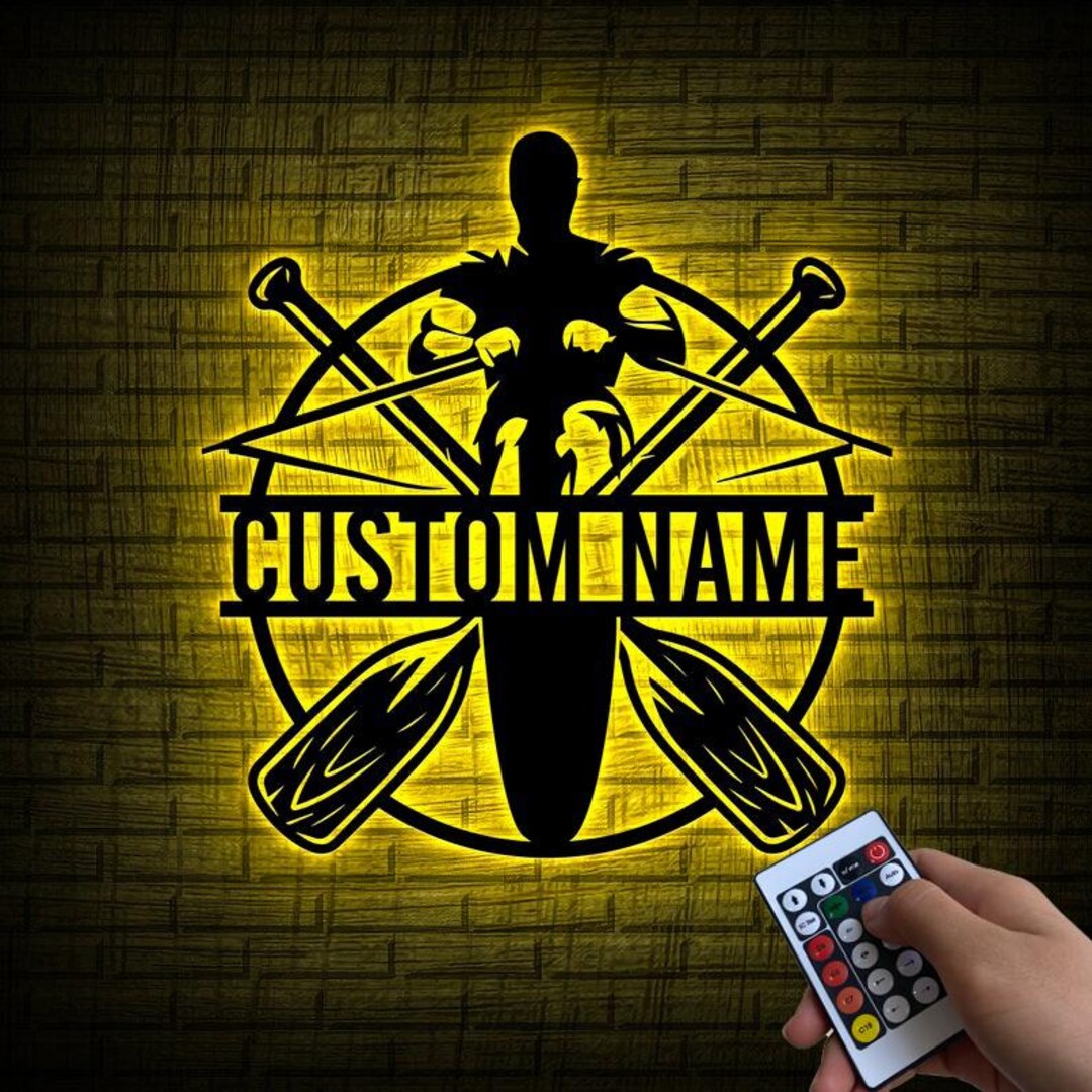 Personalized Rowing Sign With LED Light, Metal Wall Art, Gift for Boat ...