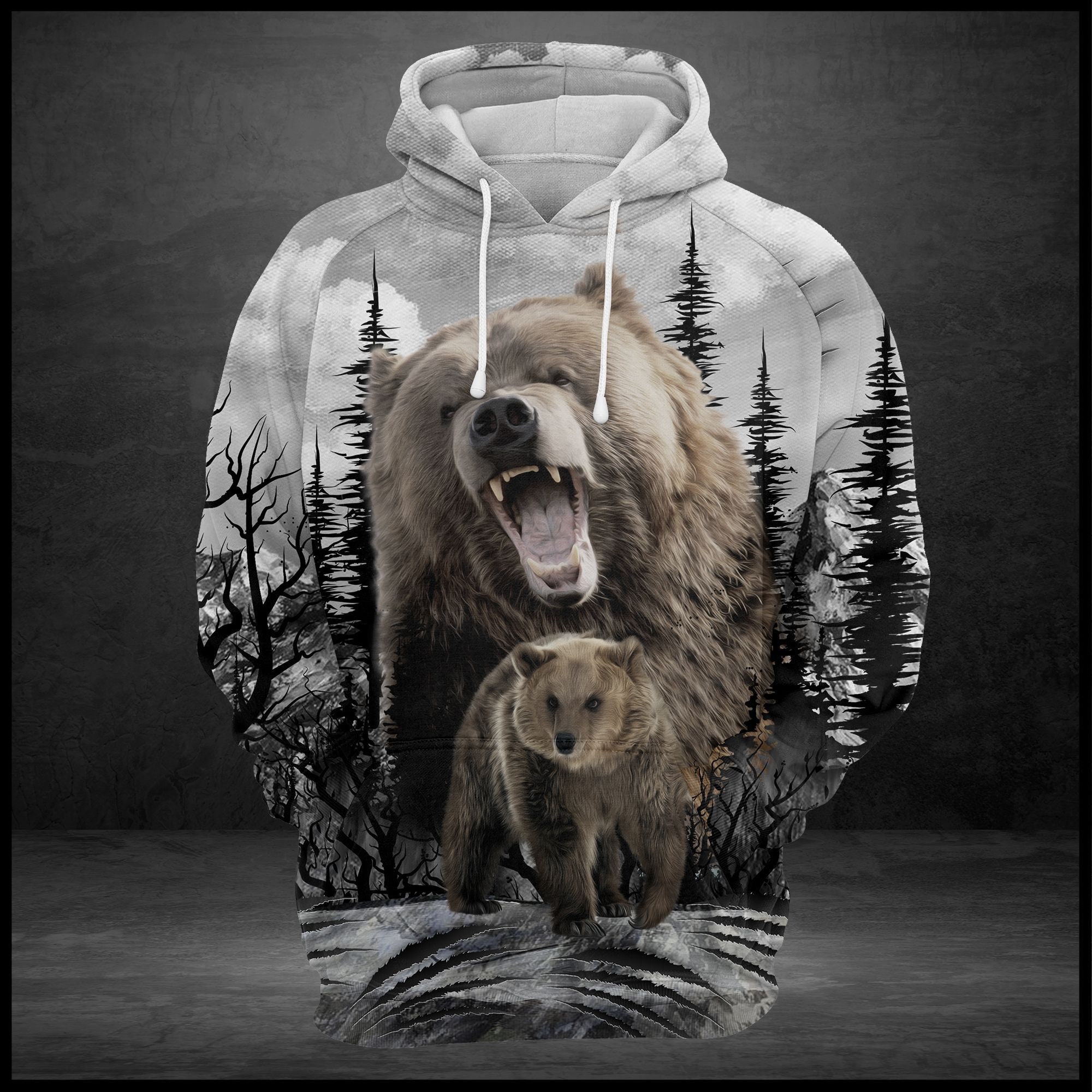 Unisex Bear Scratch Hoodie, Bear Hoodie, Animal Hoodie, Animal Lover Gift