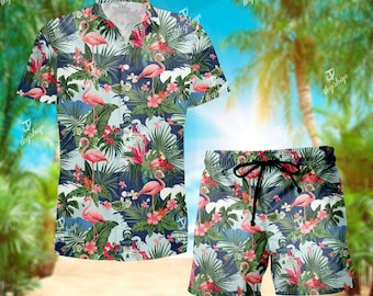 ¡Novedad! Camisa hawaiana con flamenco rosa, camisa hawaiana con estampado 3D, camisa hawaiana para hombre y mujer, regalos para amantes de los flamencos.