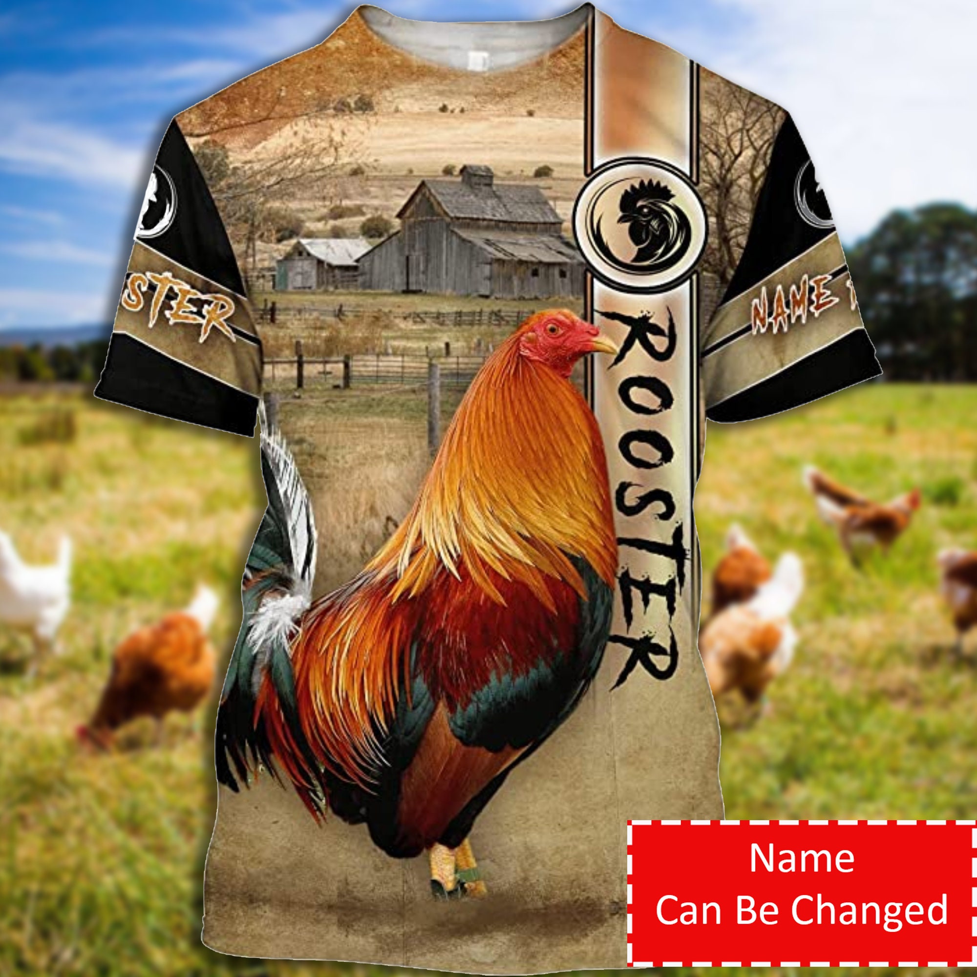 Personalized King Rooster T-shirt, Custom Name King Rooster Shirt, Gift For Rooster Lovers, Father's Day Gift, Rooster Shirt For Him