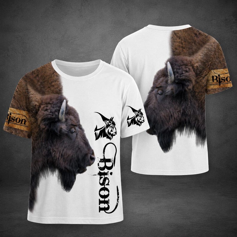 Bison Shirt, Buffalo T-Shirt, Bison Sweatshirt, Wildlife Hoodie, American Buffalo Shirt, Western Animal Gift, Bison Lover Gift, Unisex Top image 6