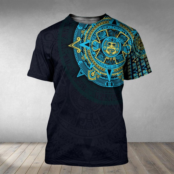 Unisex Blue Aztec Calendar Sweatshirt Hoodie, Aztec Sweatshirt, Aztec  Shirt, Aztec Warrior Hoodie, Mexican Hoodie, Gift for Men, Family 
