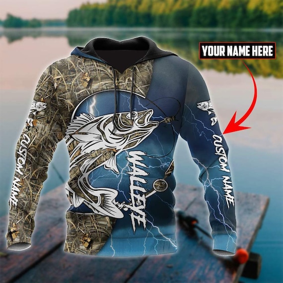 Buy Personalized Unisex Novelty Hoodies Walleye Fishing Pullover