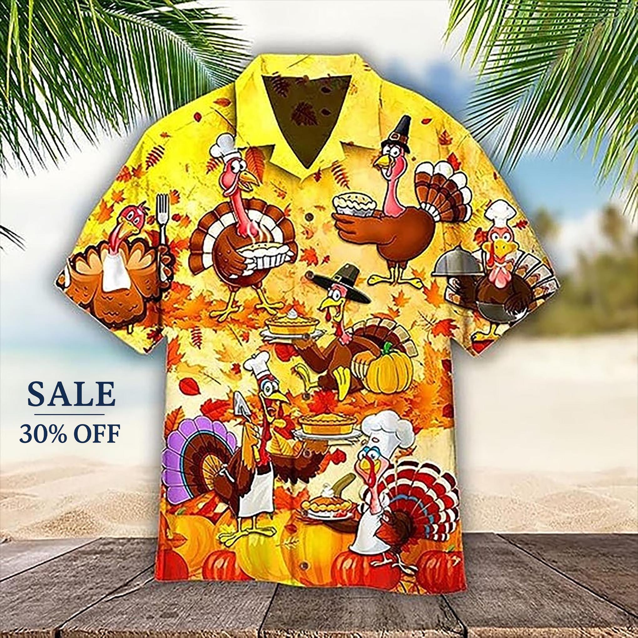 Chef Turkey Men's Hawaii Shirt, Funny Hawaii Shirt, Hawaii Shirt