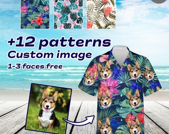 Customized Hawaiian Shirt With Face, Custom Photo Flower Tropical Hawaiian Shirt For Men And Women,Bachelor Party Shirt, Hawaiian Shirt Gift