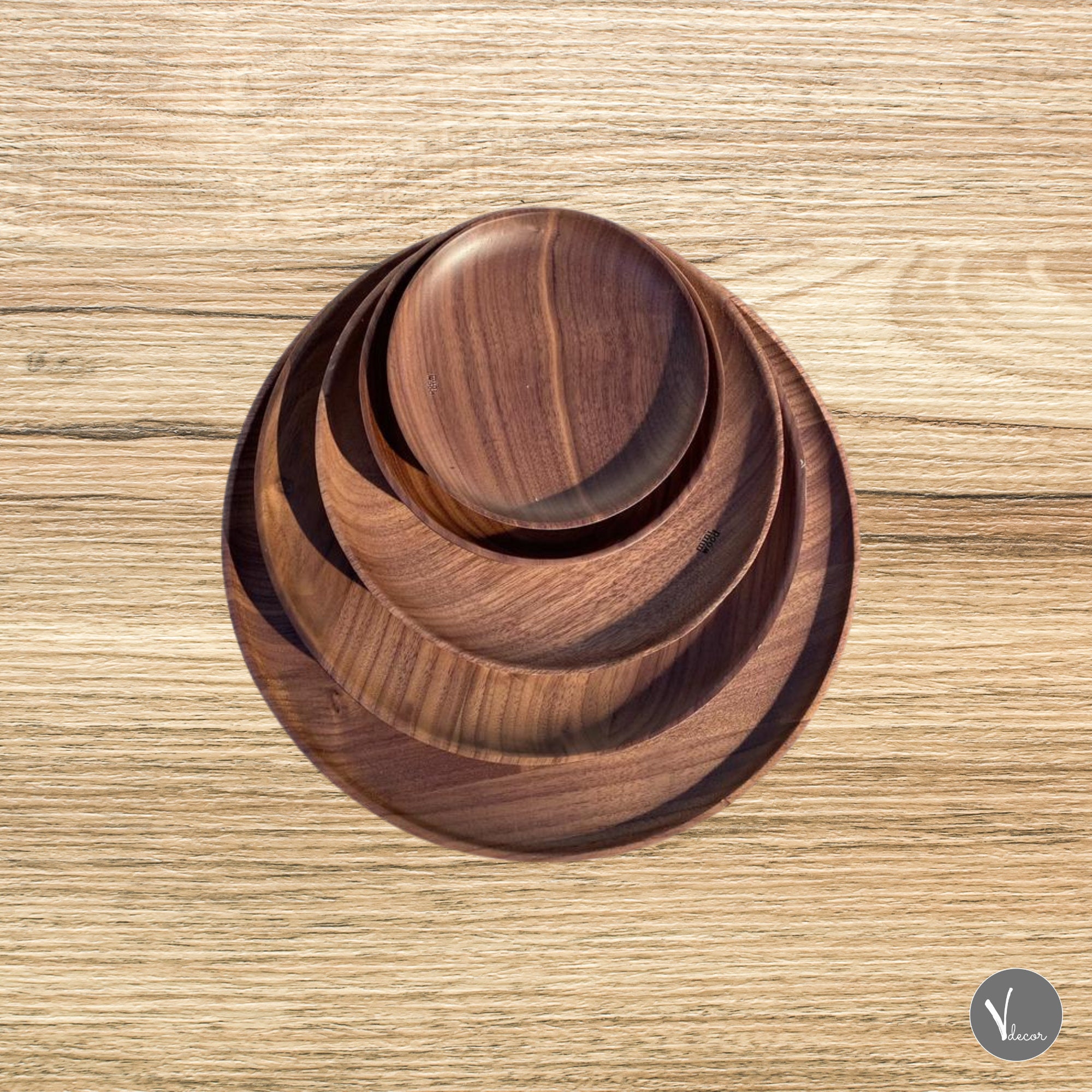 Round Wooden Plate Natural Wood Plate Eco Friendly Etsy