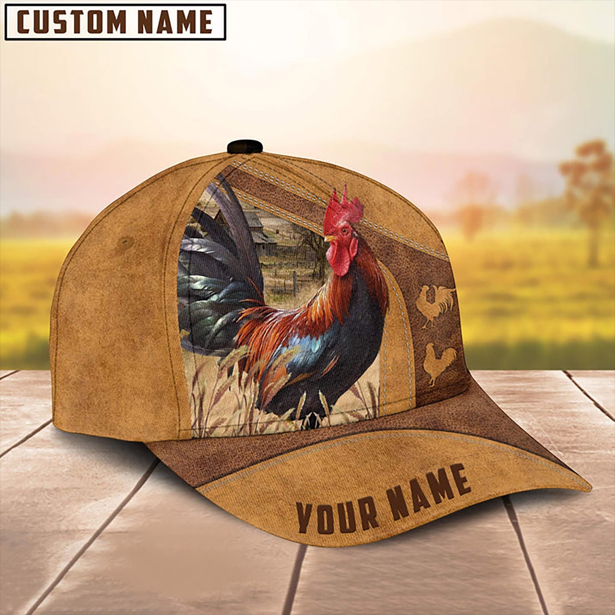 Custom Rooster Hat With Name, Chicken Baseball Cap, Funny Farm Hat for ...