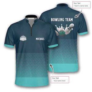 Personalized Bowling Team Jersey Shirt, Custom Name & Team Bowling Shirt, Sports Uniform for Men Women, Strike Pins Custom Bowling Gift