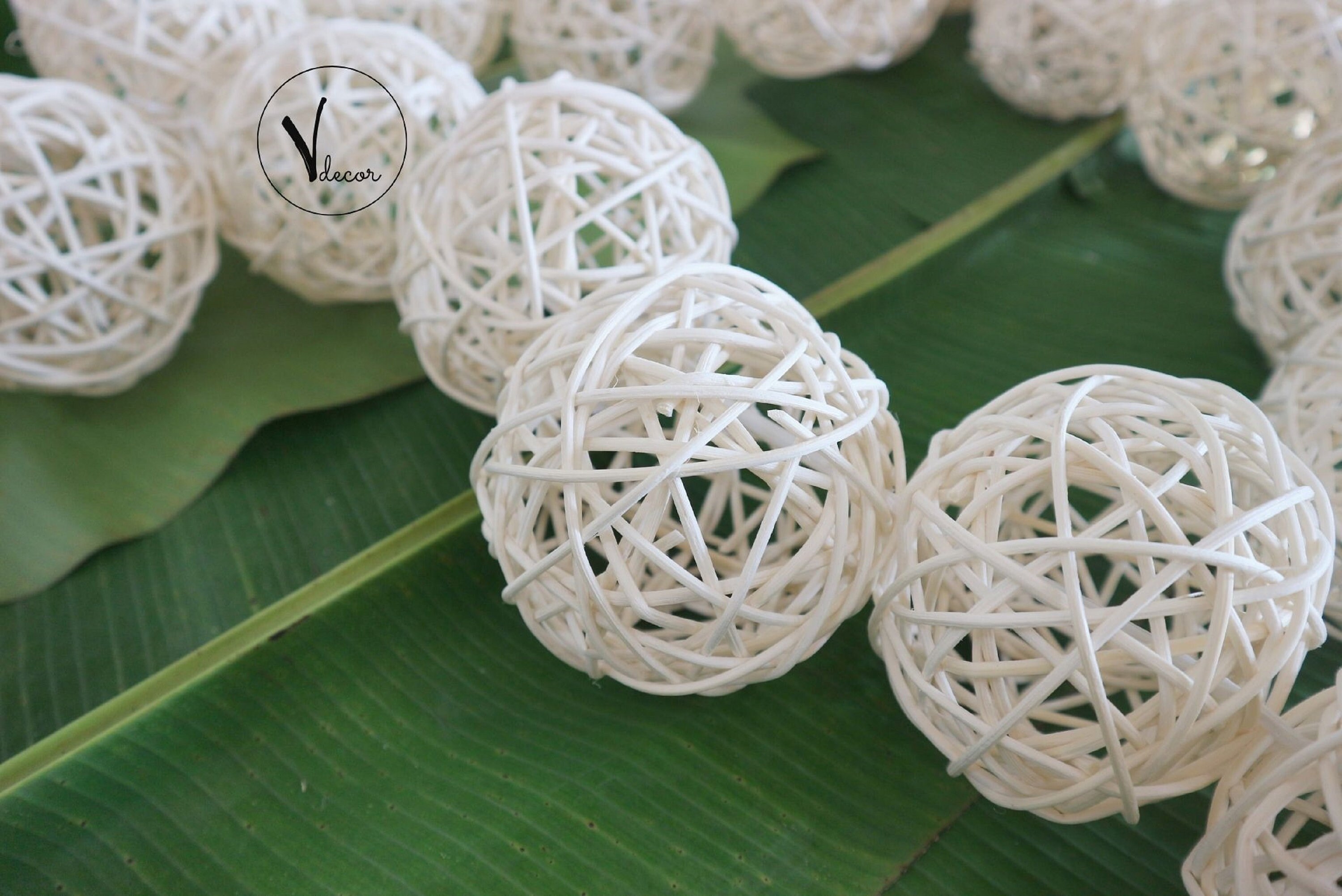 5pc Decorative Rattan Balls Rustic Wedding and Party Decor Etsy