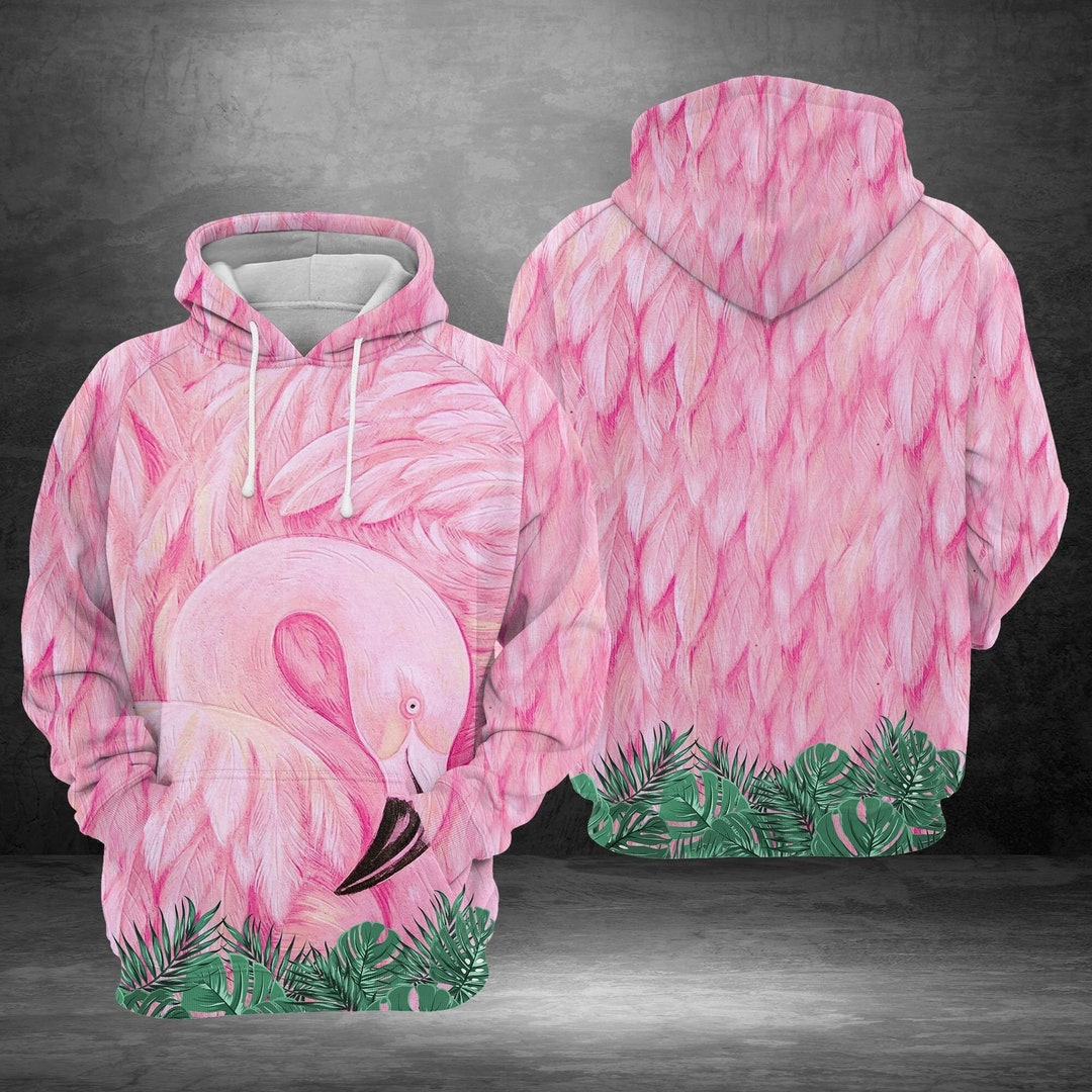 Unisex Flamingo Facade Sweatshirt Hoodie, Flamingo Hoodie, Flamingo