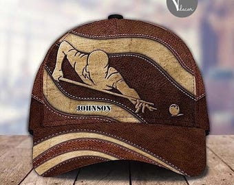 Personalized Billiard Baseball Cap, Custom Adjustable 3D Printed Billiard Baseball Cap Snapback, Gifts For Billiard  Lover, Billiard Players