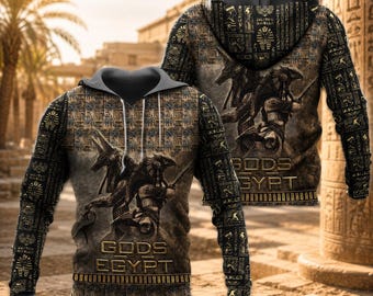 T-Shirt mit ägyptischen Göttern, Hoodie mit ägyptischer Mythologie, Sweatshirt mit Anubis-Grafik, T-Shirt zum Alten Ägypten, Geschenk für Pharaonen-Fans der ägyptischen Geschichte