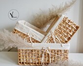 Rectangular waterhyacinth laundry hamper, Eco-friendly laundry storage containers, Non-lid natural fiber basket