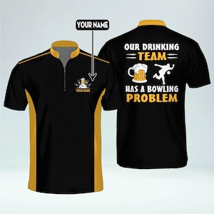 Camiseta divertida para equipos de bolos, camiseta de bolos personalizada con nombre, regalo para amantes de los bolos y la cerveza para hombres y mujeres.