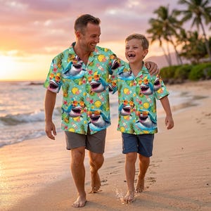 Shark Pineapple Hawaiian Shirt, Tropical Aloha Summer Outfit, Funny Beachwear, Gift for Ocean Lovers