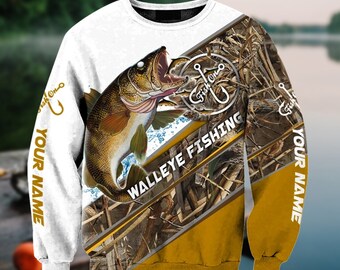 Personalized Walleye Camo Pullover Hoodie, Custom Fishing Lover Hoodie,  Fishing Sweatshirt, Fishing Lover Shirt, Fisherman Sweatshirt Hoodie