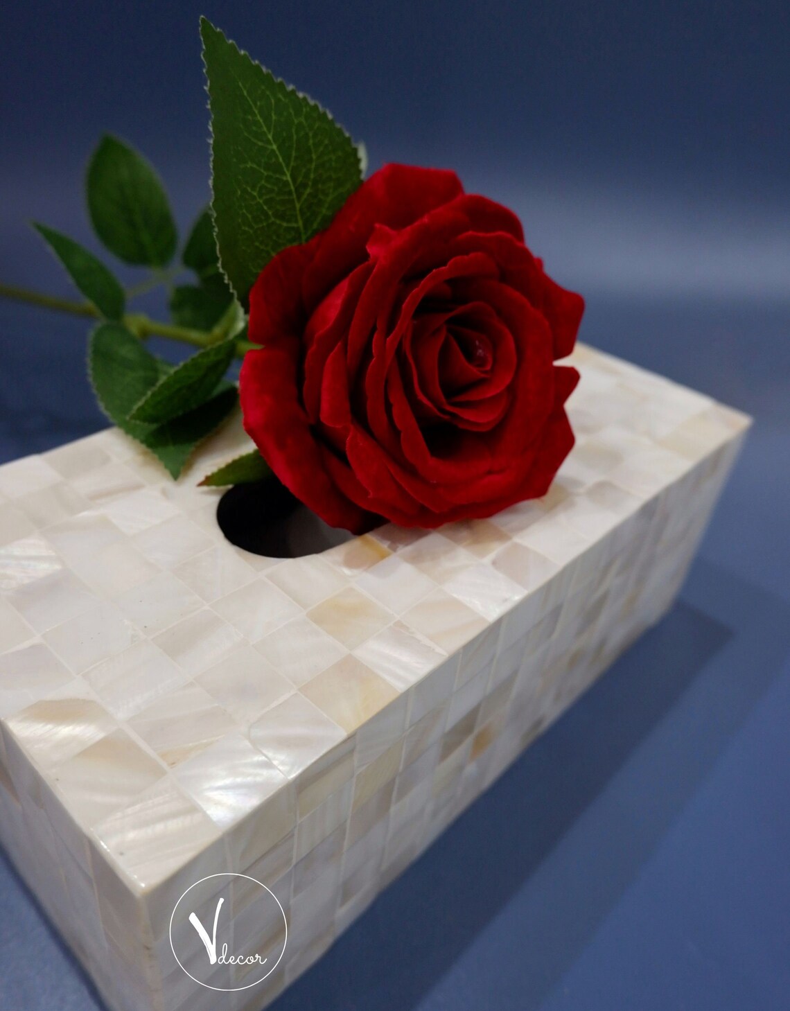 Cubierta de la caja de tejidos Rectángulo Nácar Soporte de | Etsy